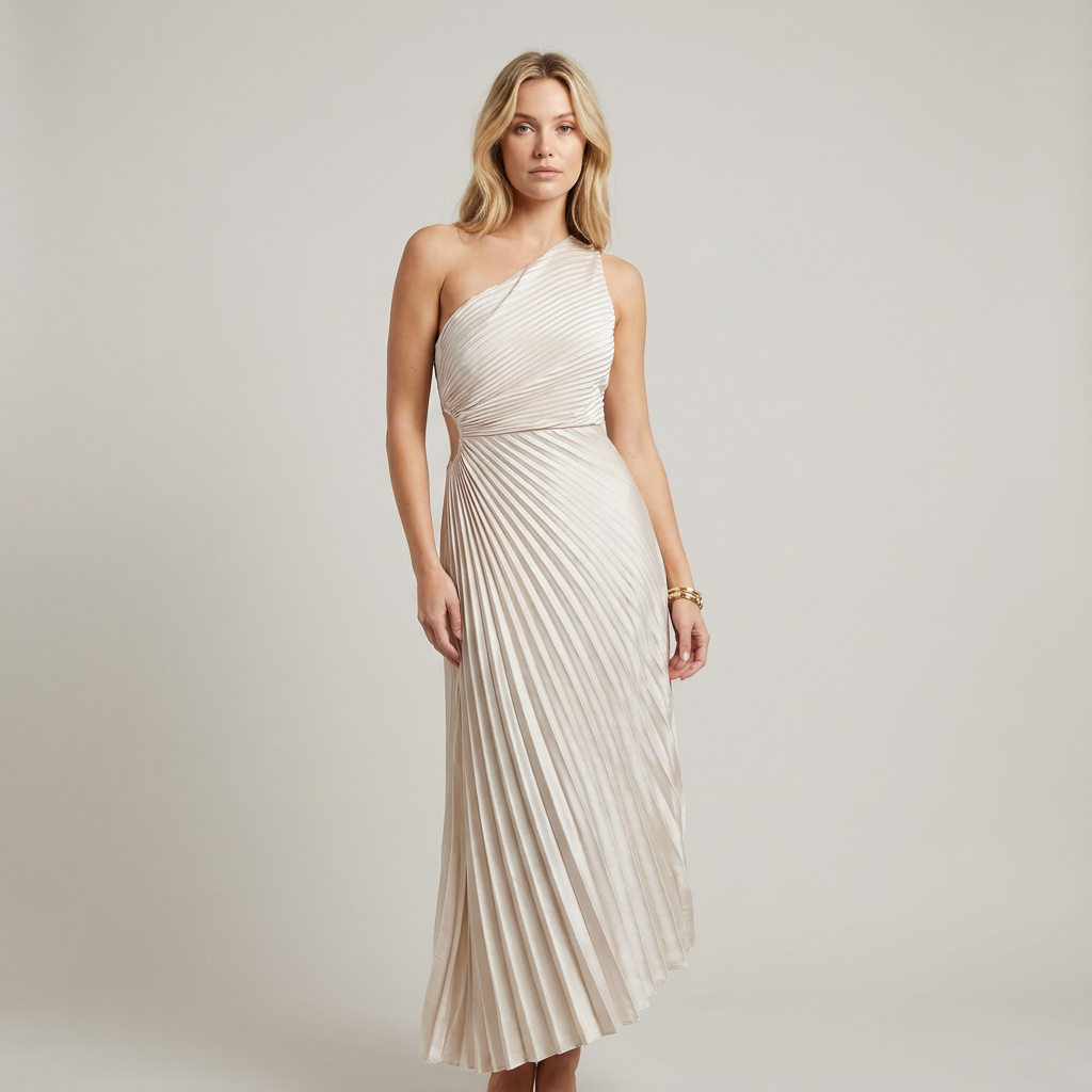 Elegante Abito Midi Audrine Donna Moderno e Raffinato