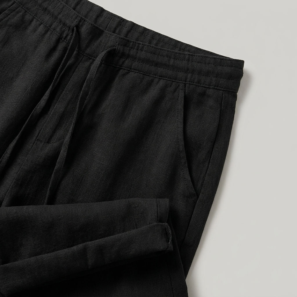 Pantalone Donna in Cotone Taglio Rilassato con Tasche e Coulisse