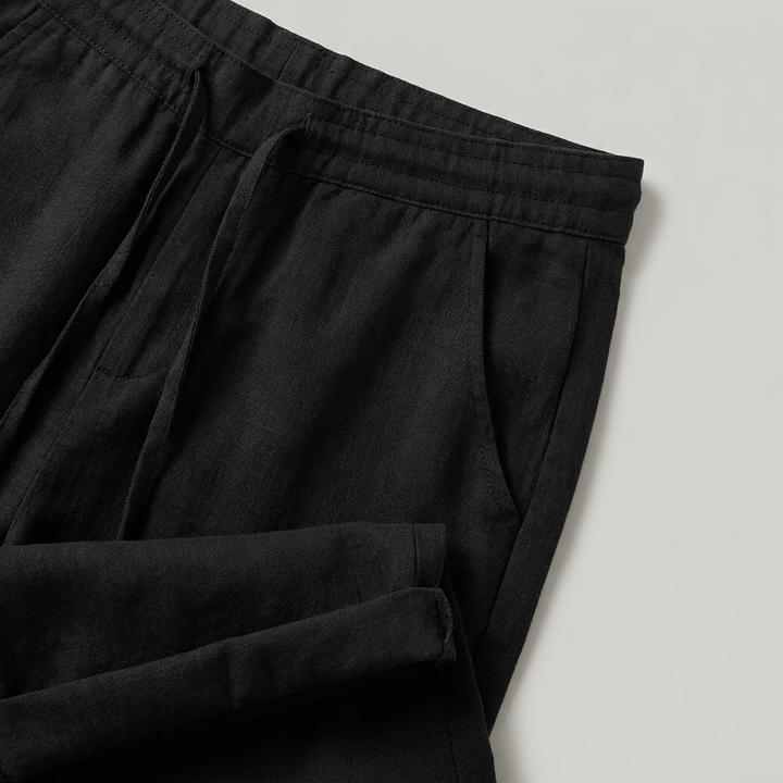 Pantalone Donna in Cotone Taglio Rilassato con Tasche e Coulisse