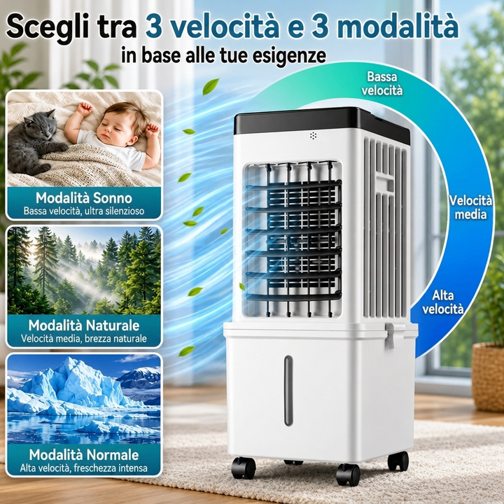 Climatizzatore Portatile Senza Tubo – Raffredda e Ventila all'Istante