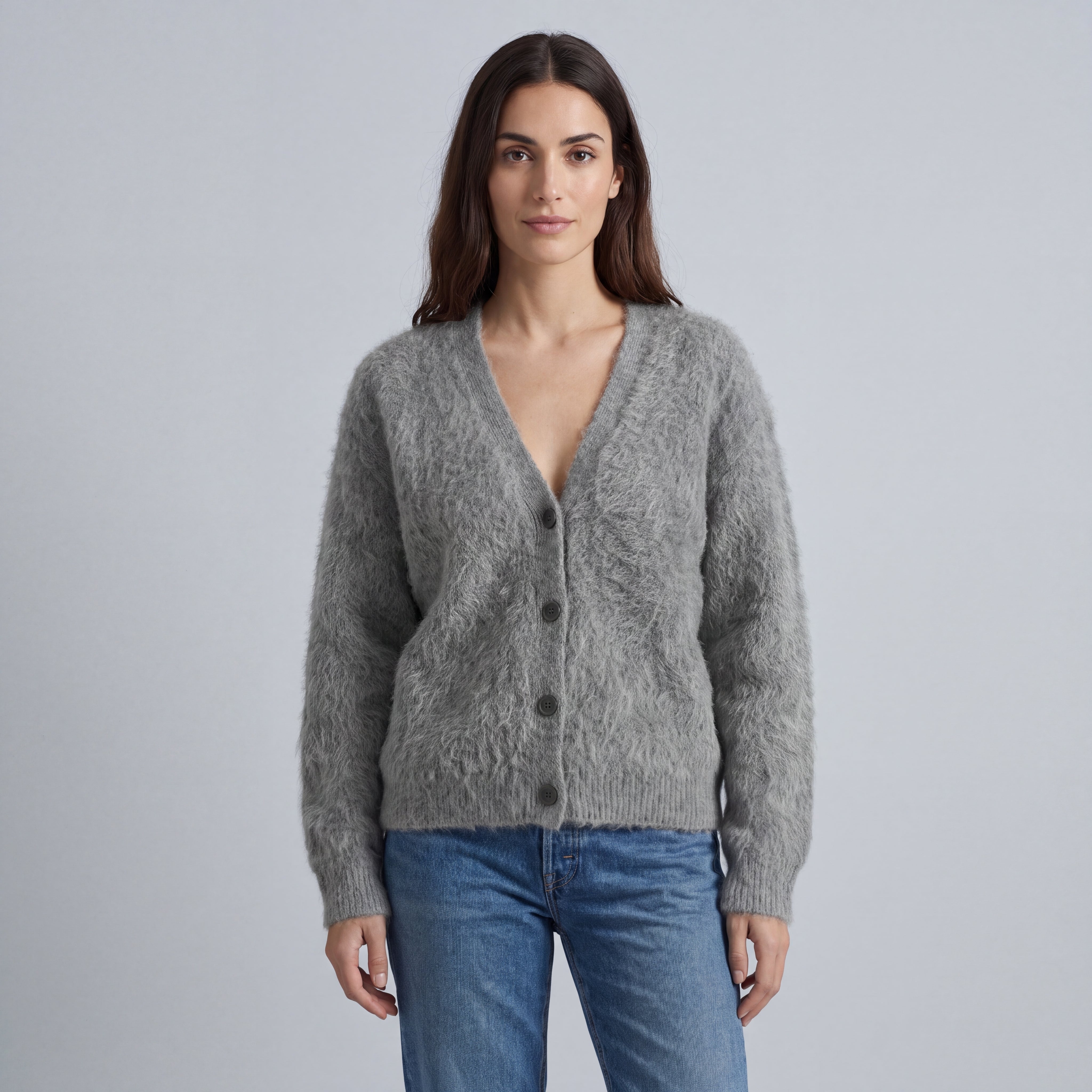 Cardigan Donna Oversize Effetto Morbido Caldo e Accogliente