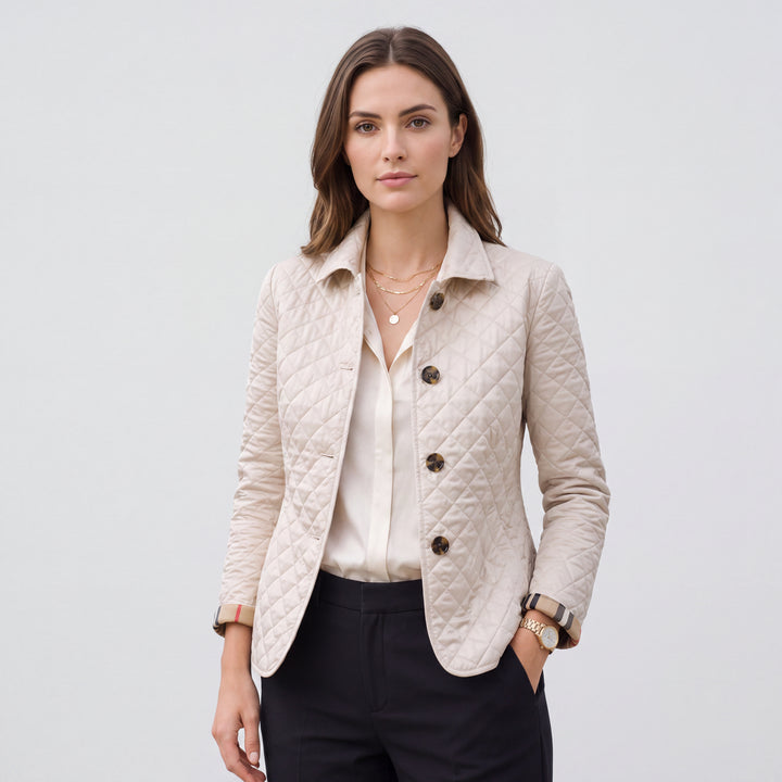Giacca Donna Trapuntata Regular Fit con Collo e Bottoni