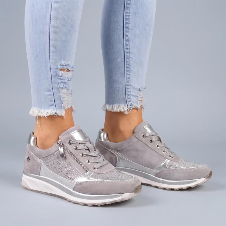 Sneakers Donna Comode con Zip e Suola Ammortizzata