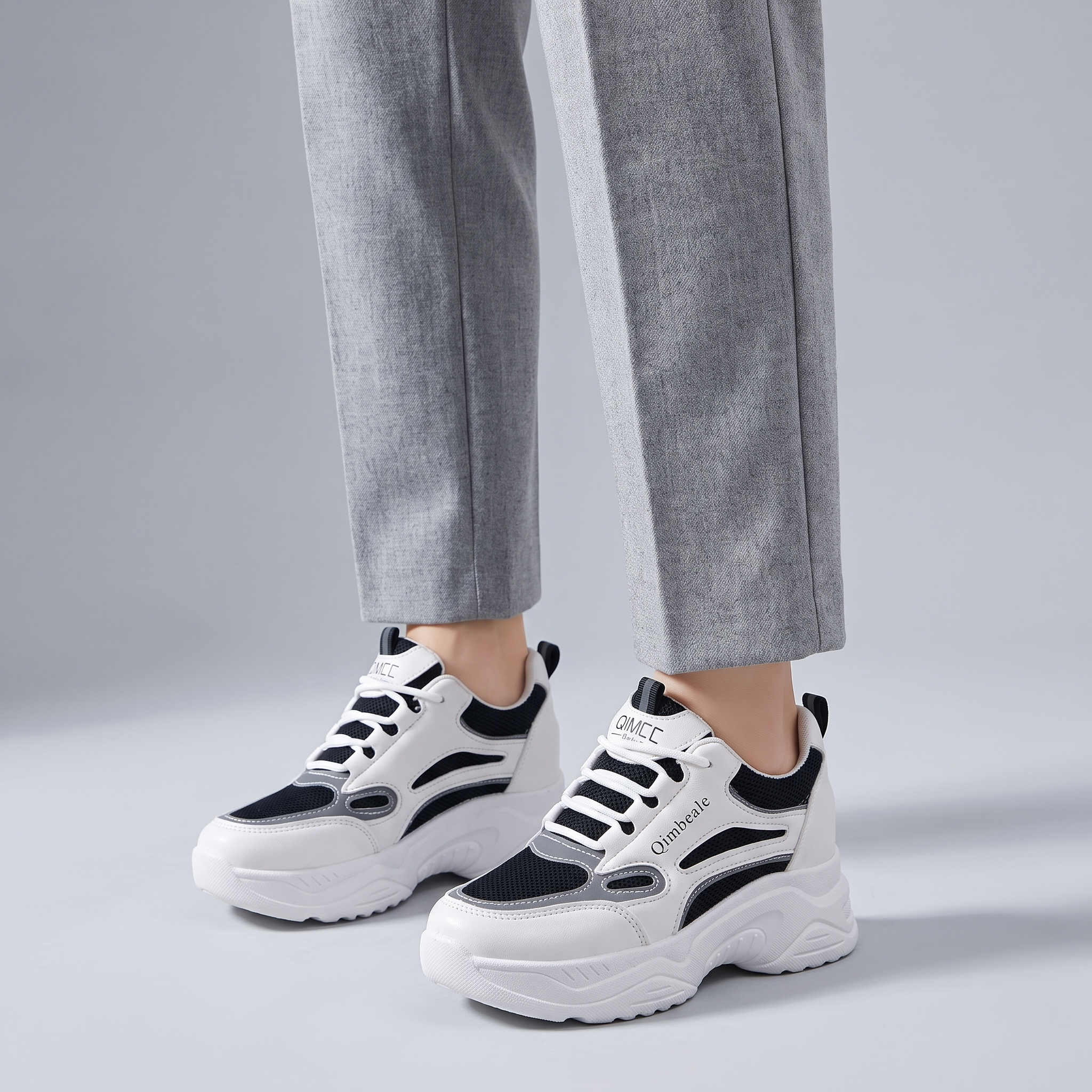 Sneakers Donna con Zeppa in Mesh Traspirante