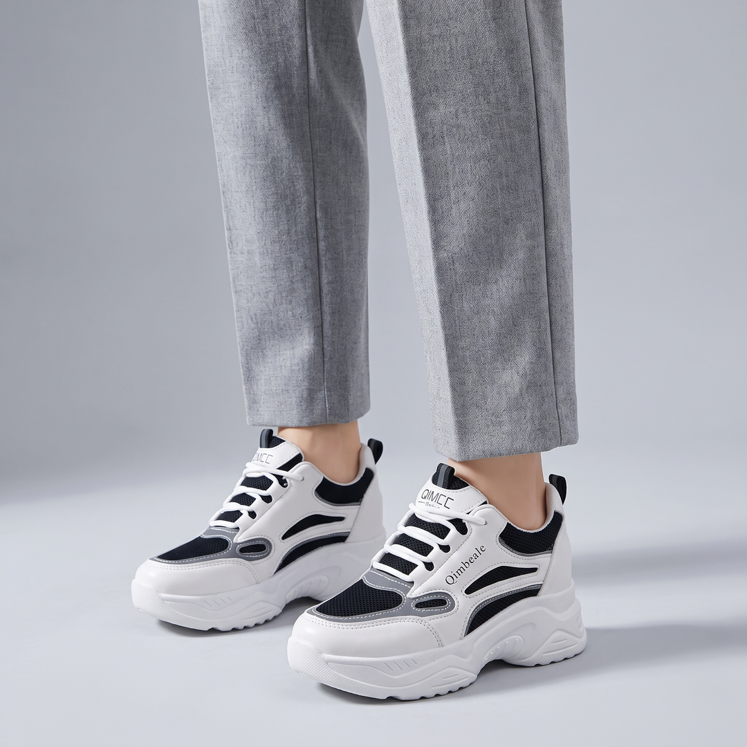 Sneakers Donna con Zeppa in Mesh Traspirante