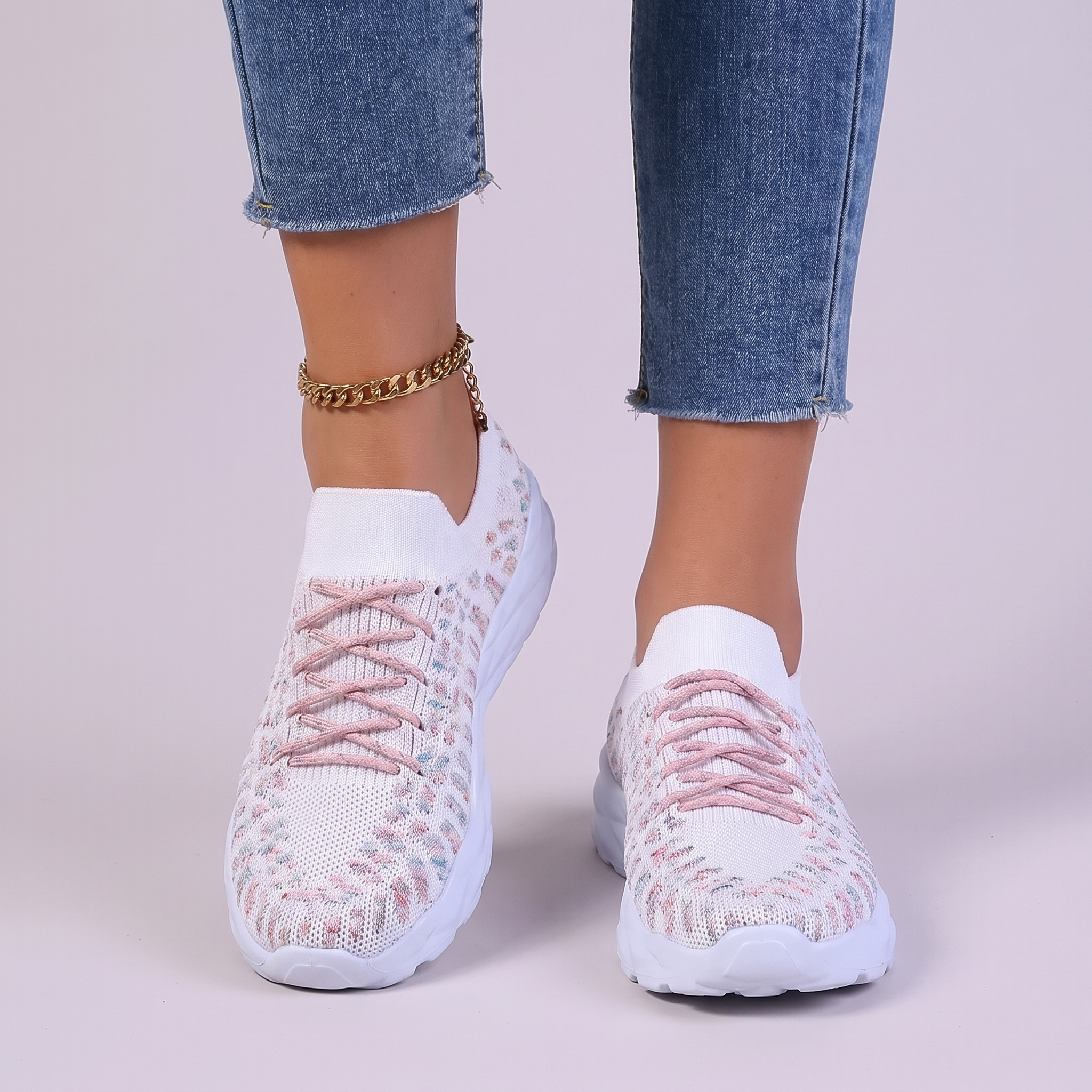 Sneakers Donna Comode in Mesh con Lacci