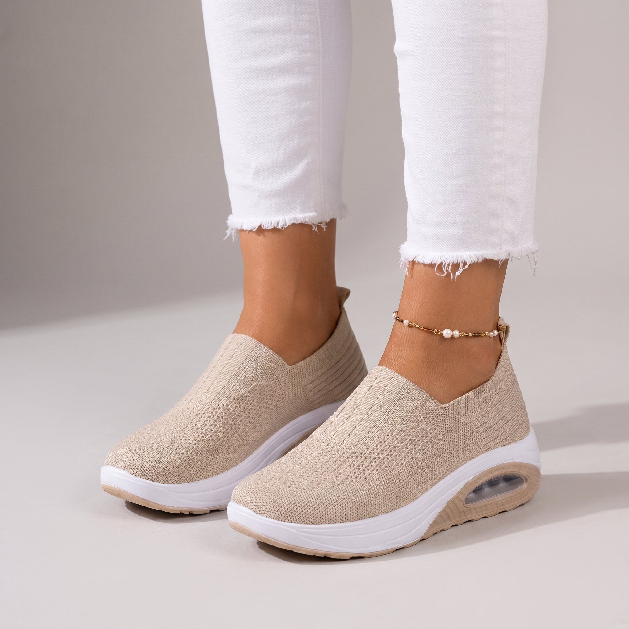 Sneakers Donna Slip-On in Maglia Traspirante