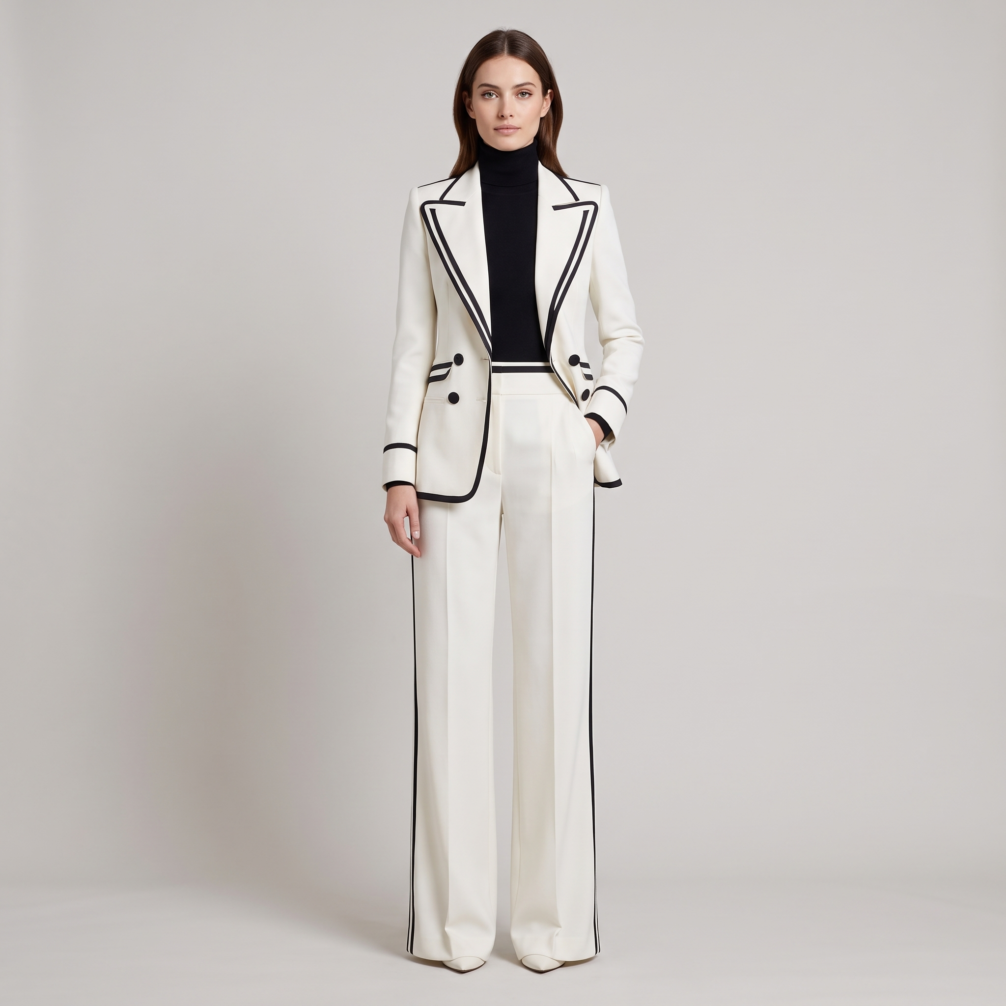 Tailleur Donna Suit con Blazer Doppiopetto e Pantalone Dritto