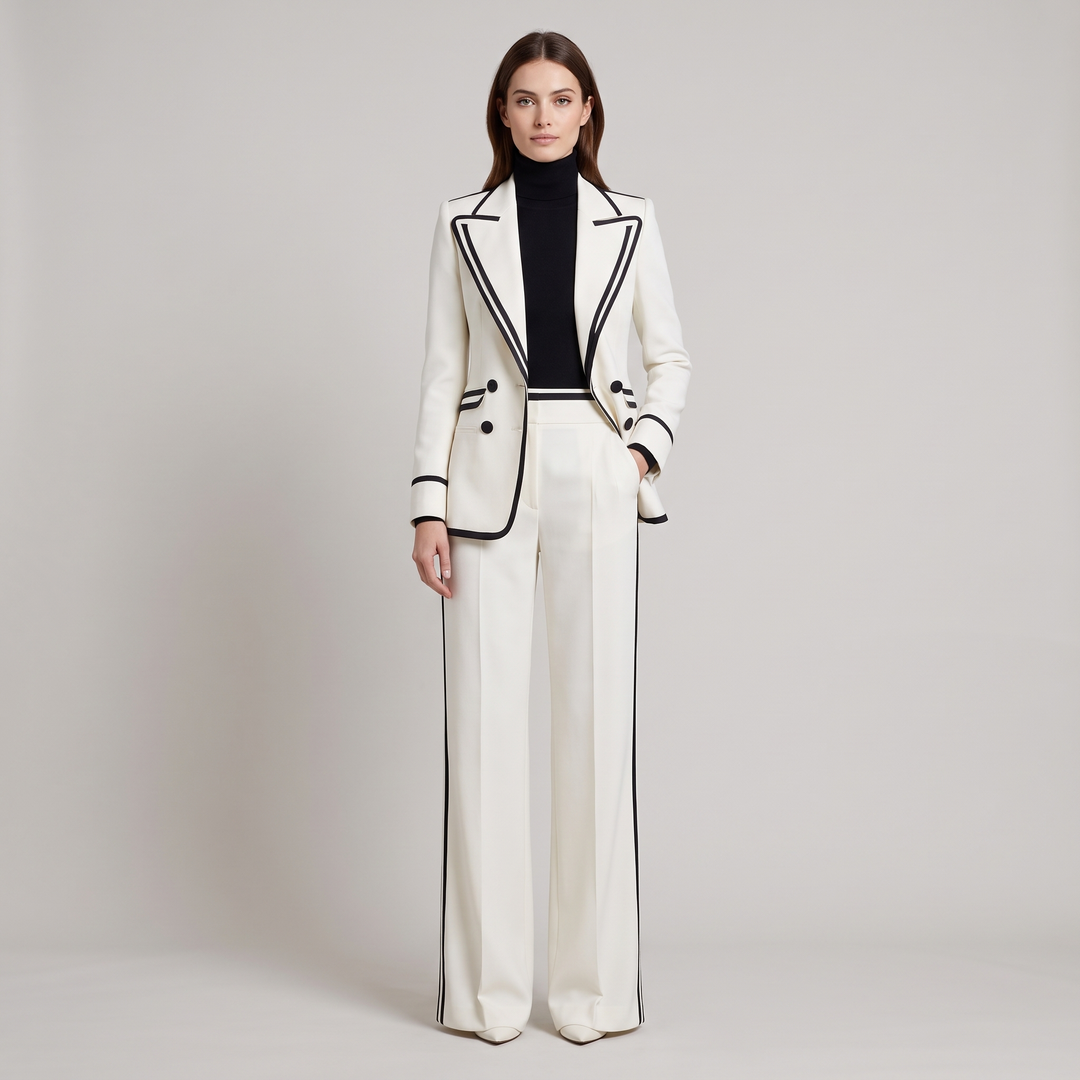 Tailleur Donna Suit con Blazer Doppiopetto e Pantalone Dritto