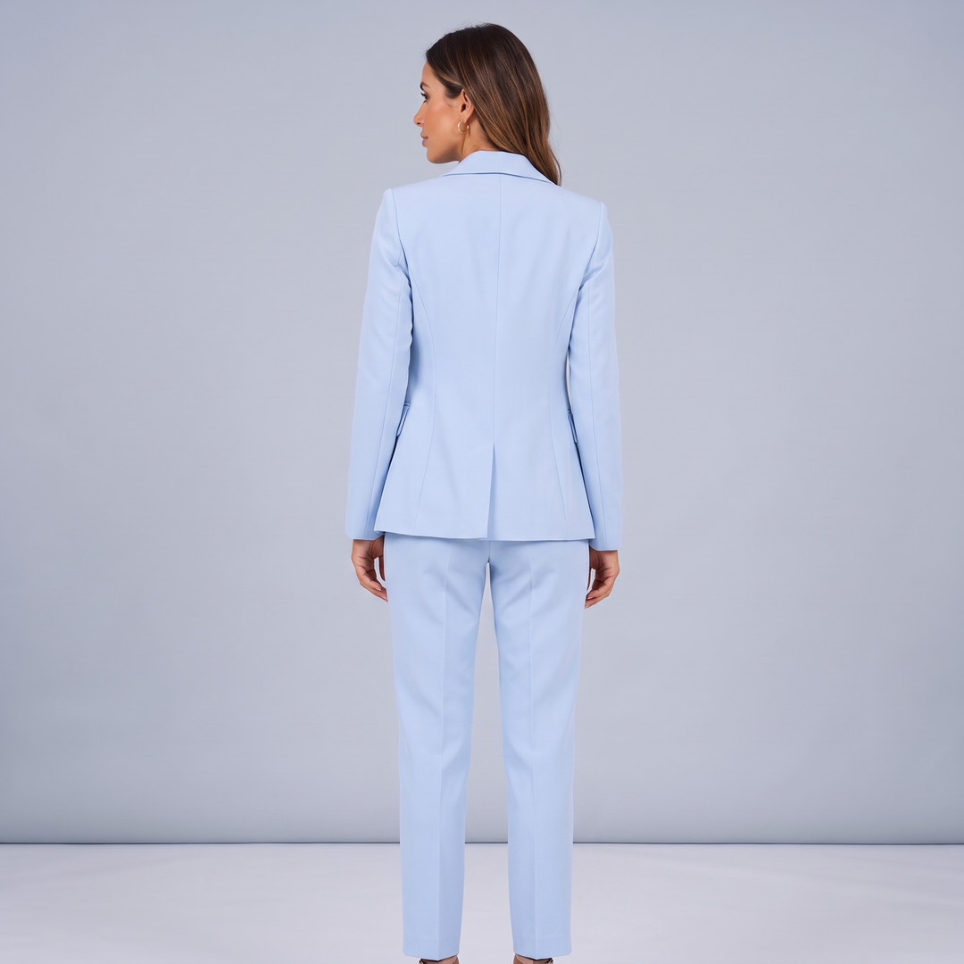 Tailleur Donna Suit con Blazer Doppiopetto e Pantalone Dritto