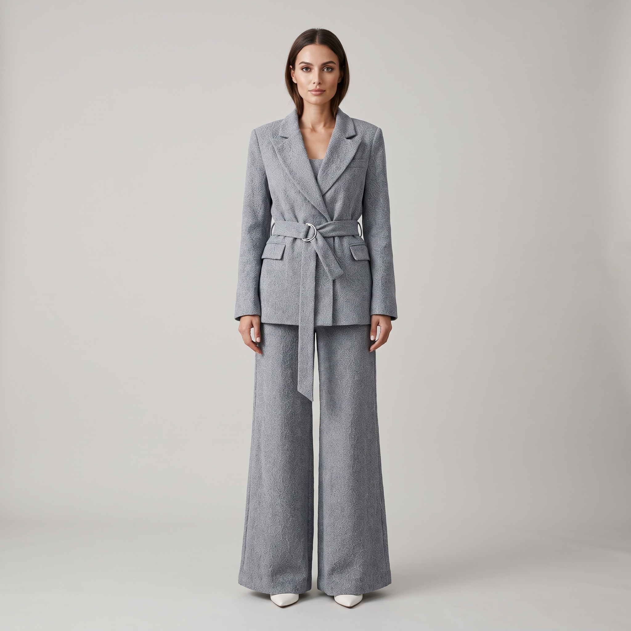 Tailleur Donna Suit Tre Pezzi con Blazer e Pantalone Dritto