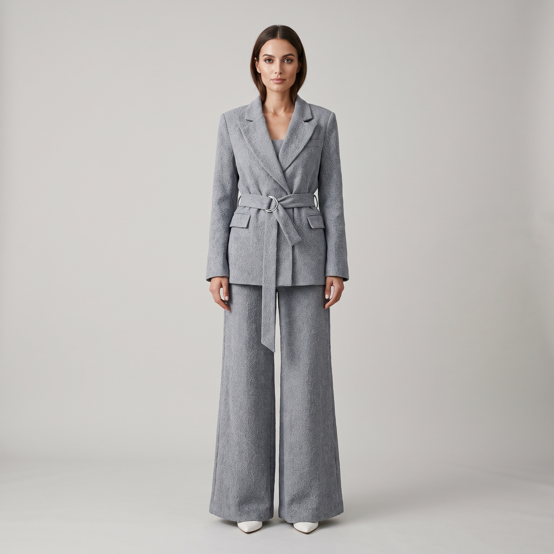 Tailleur Donna Suit Tre Pezzi con Blazer e Pantalone Dritto