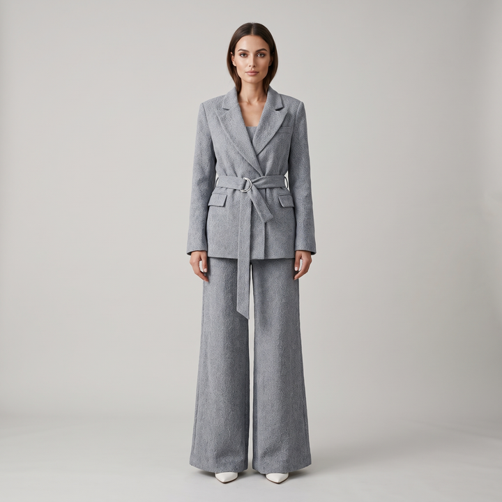 Tailleur Donna Suit Tre Pezzi con Blazer e Pantalone Dritto