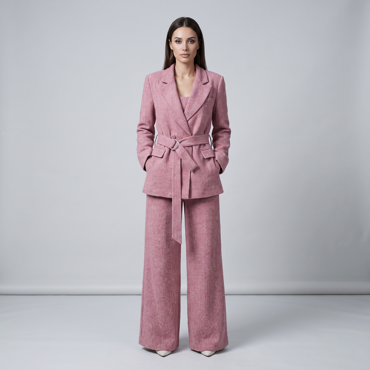 Tailleur Donna Suit Tre Pezzi con Blazer e Pantalone Dritto