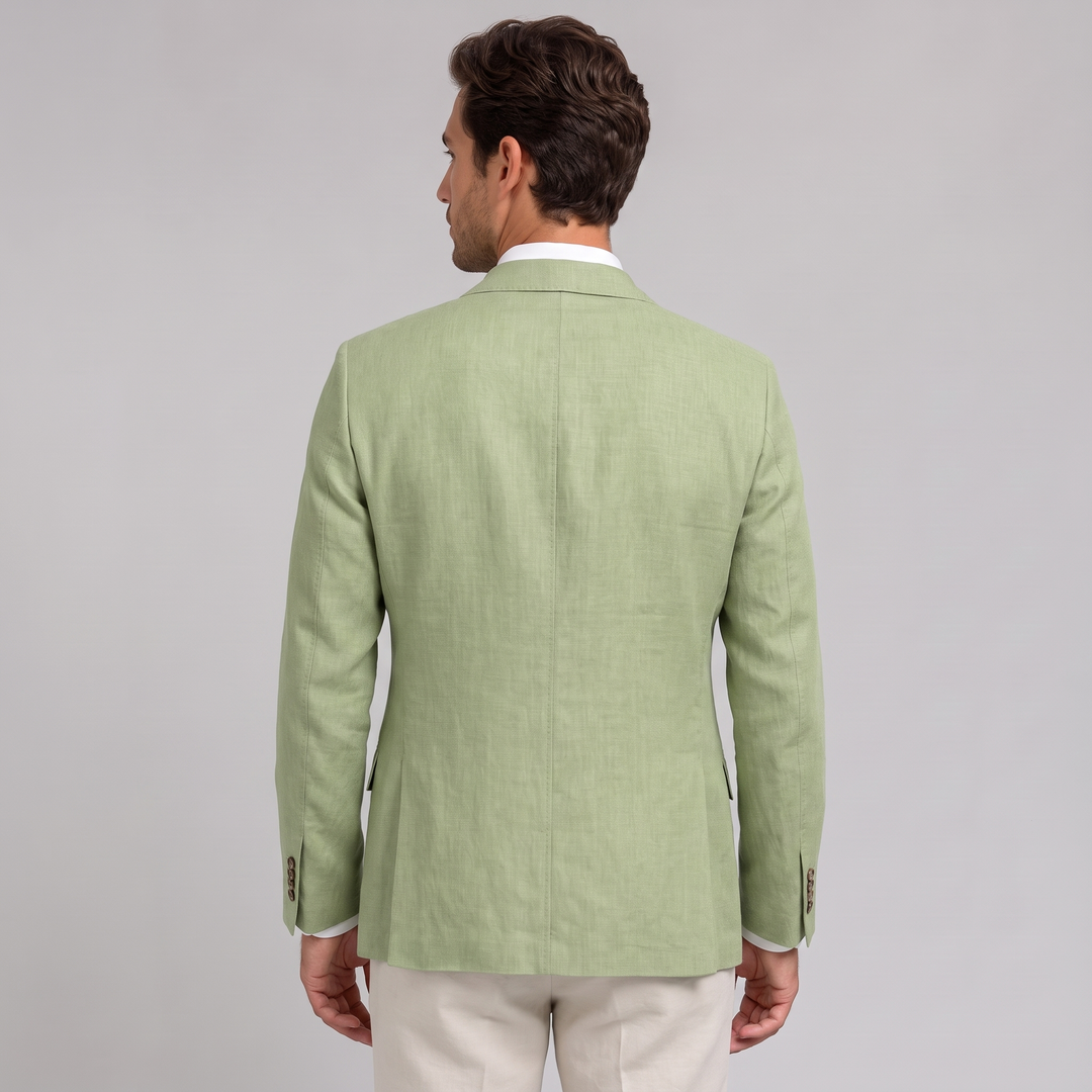 Blazer Uomo in Lino Monopetto con Revers Classico