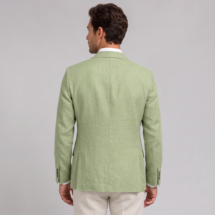 Blazer Uomo in Lino Monopetto con Revers Classico