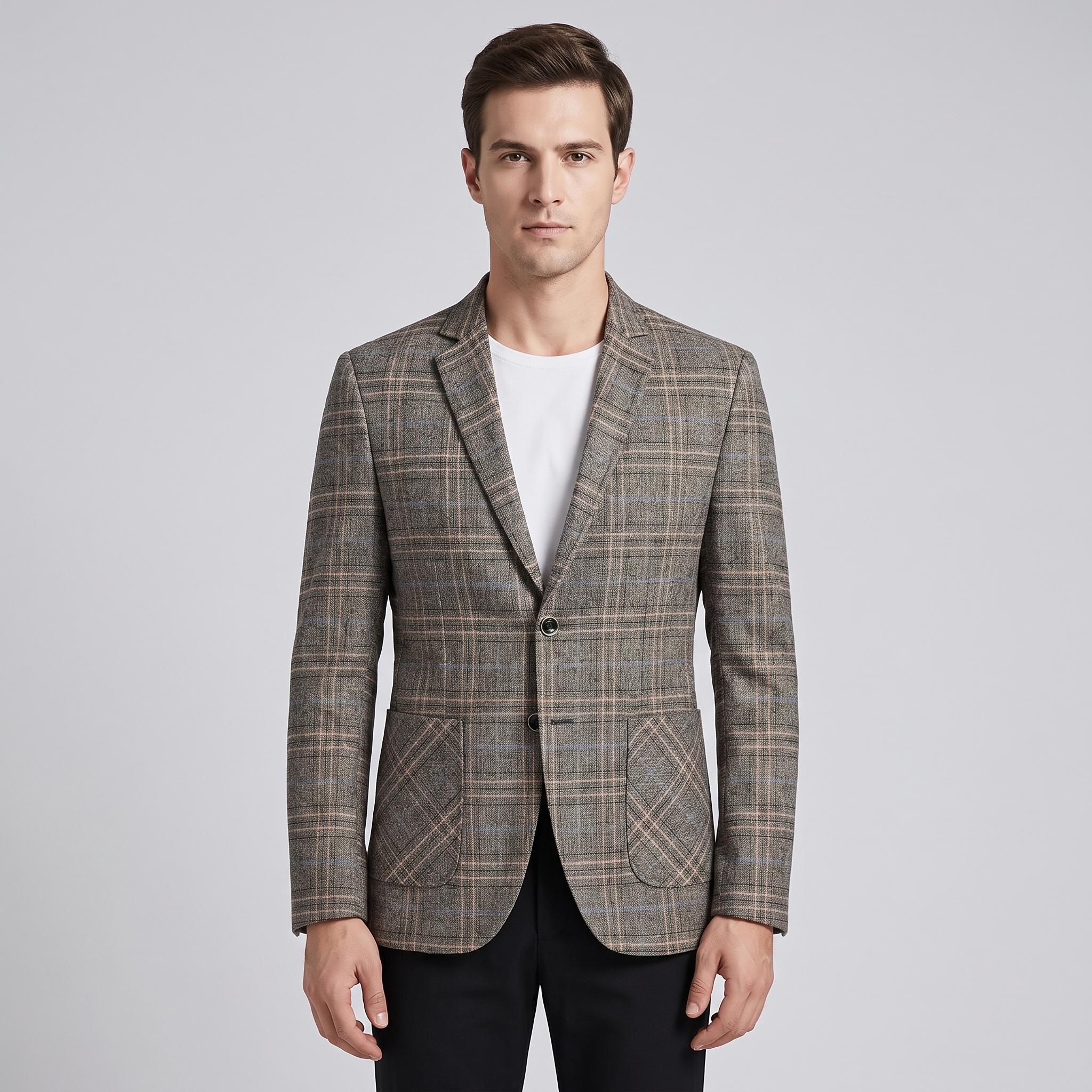 Blazer Uomo Slim Fit in Cotone e Poliestere