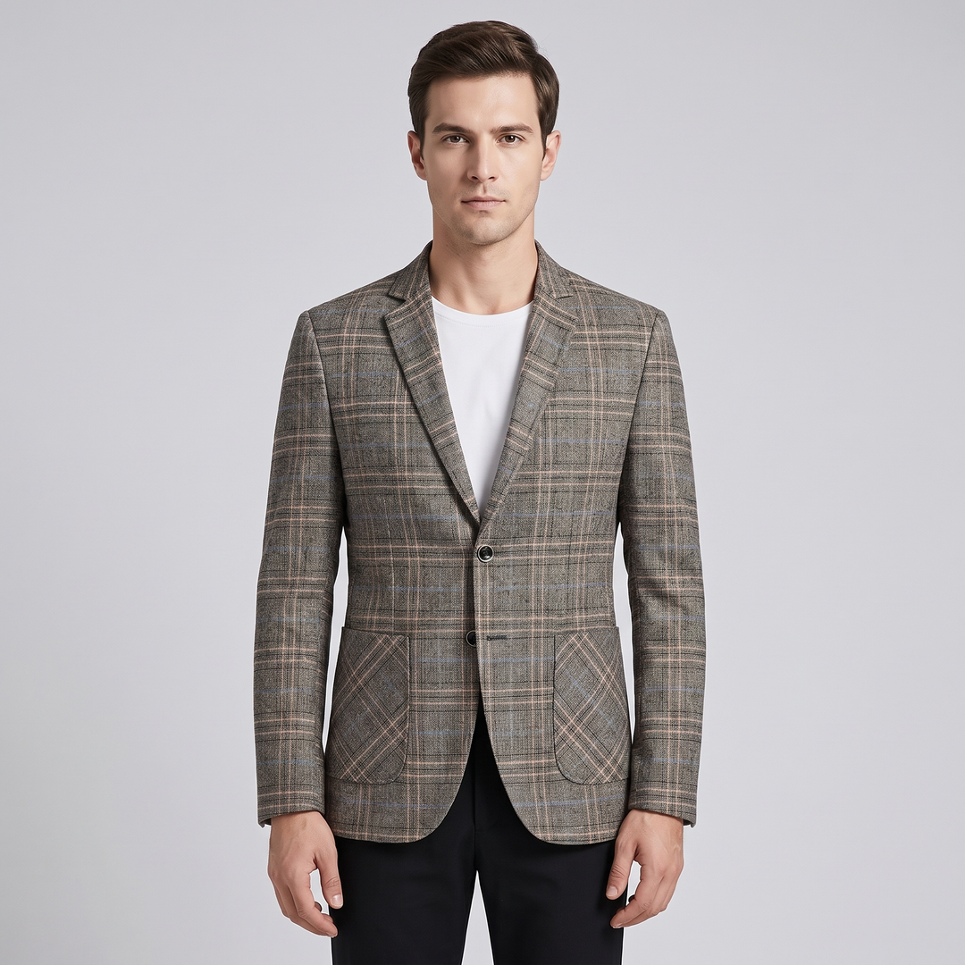 Blazer Uomo Slim Fit in Cotone e Poliestere