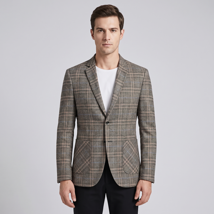Blazer Uomo Slim Fit in Cotone e Poliestere