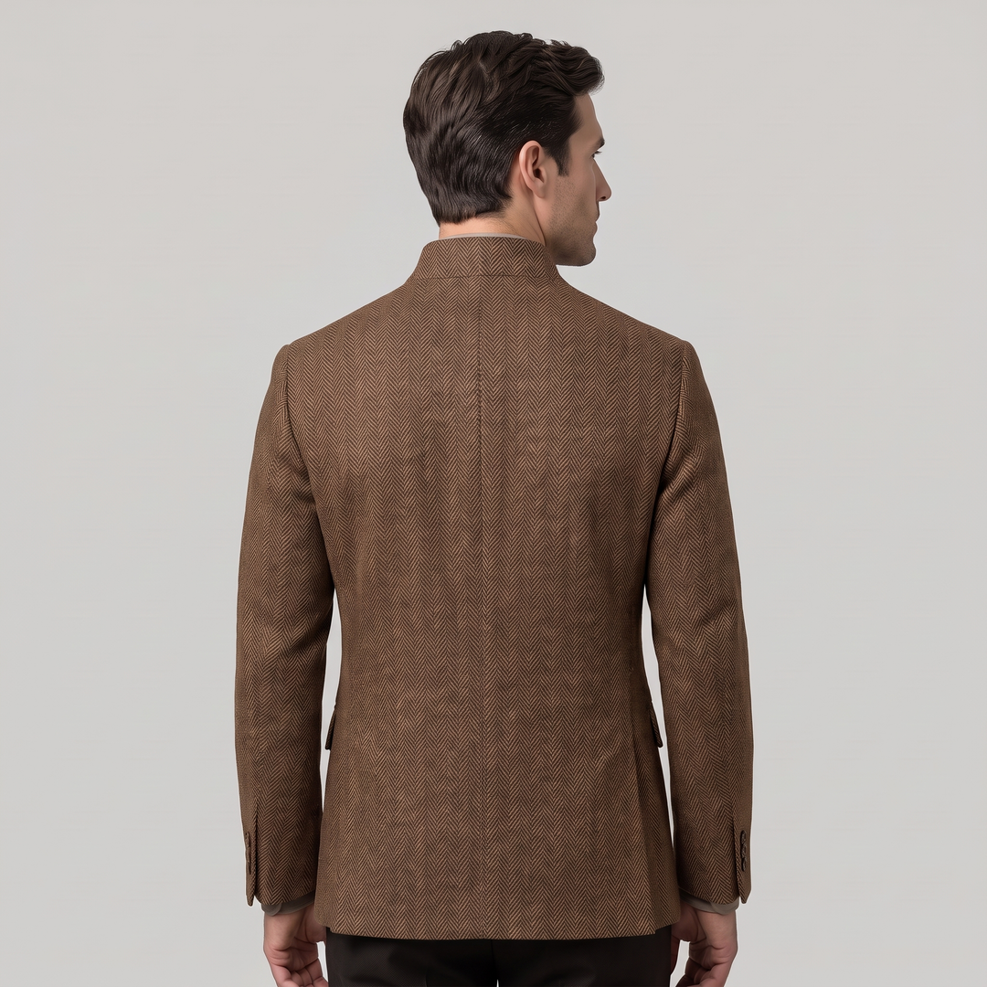 Blazer Uomo in Lana Tweed Slim Fit Monopetto