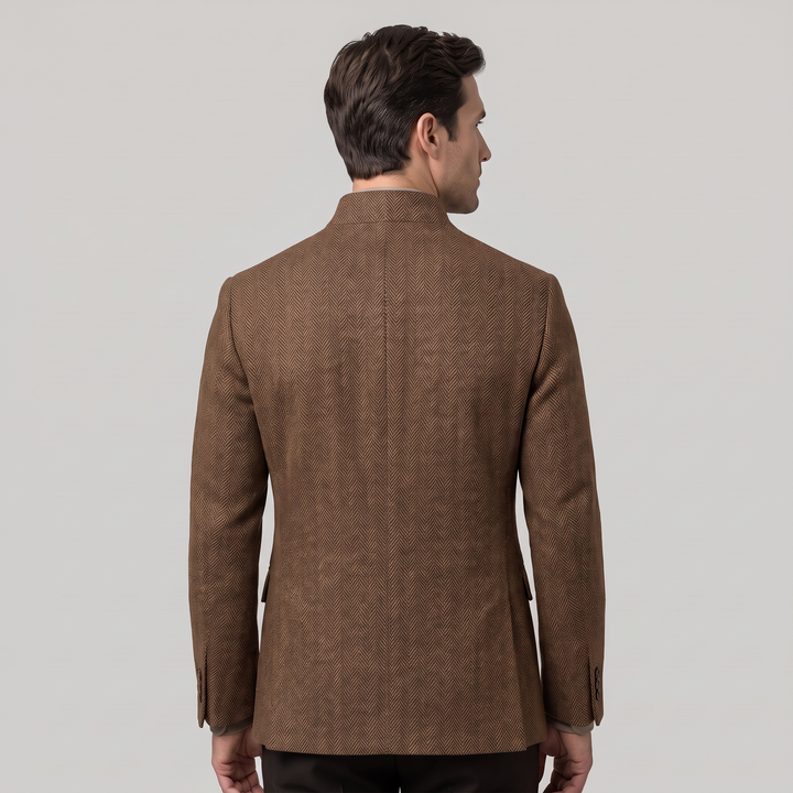 Blazer Uomo in Lana Tweed Slim Fit Monopetto