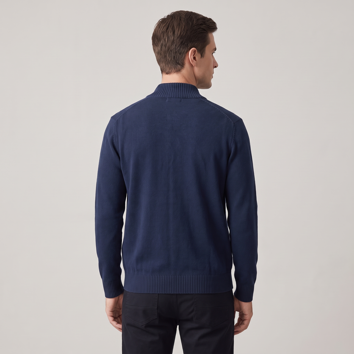 Cardigan Slim Fit Uomo in Cotone a Tinta Unita
