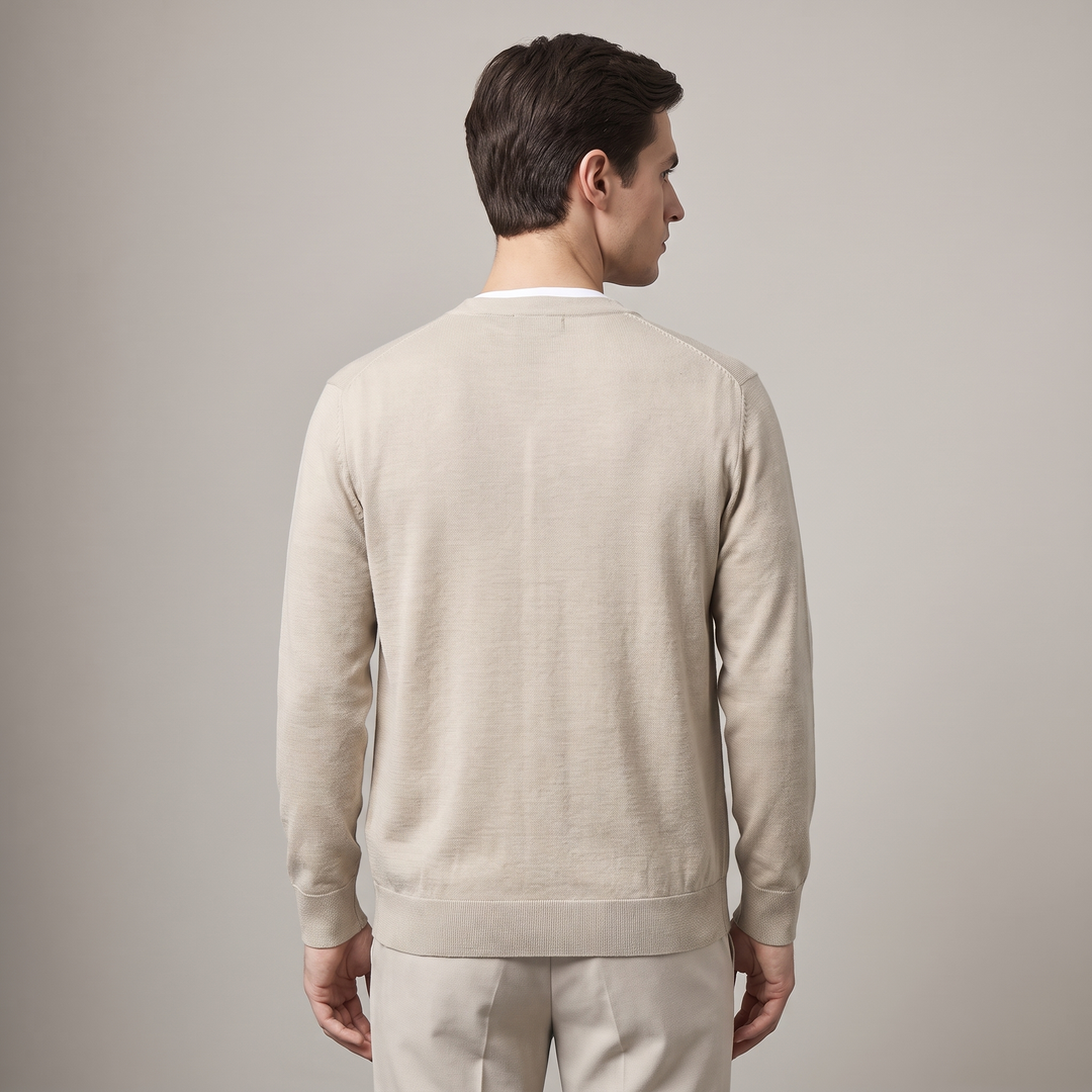 Maglione Cardigan Scollo a V Uomo Slim Fit in Cotone