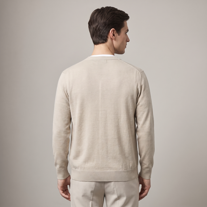 Maglione Cardigan Scollo a V Uomo Slim Fit in Cotone