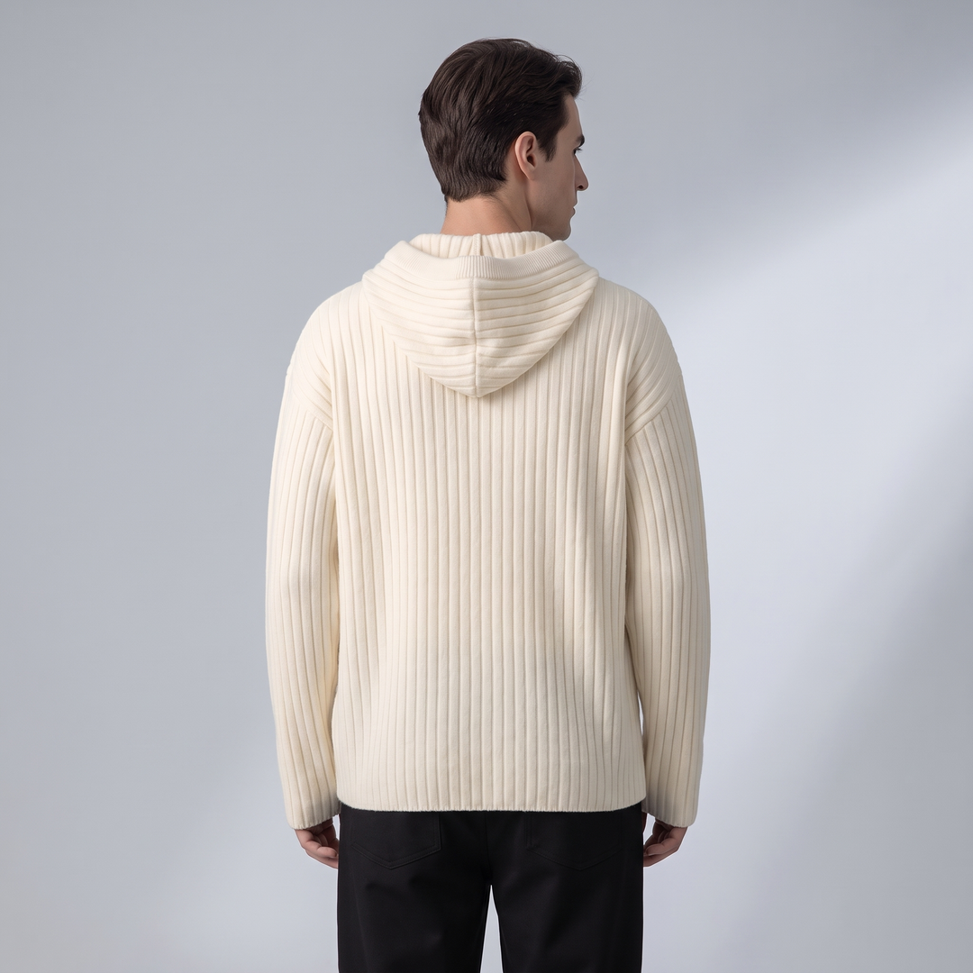 Cardigan Uomo in Maglia Waffle Vestibilità Ampia