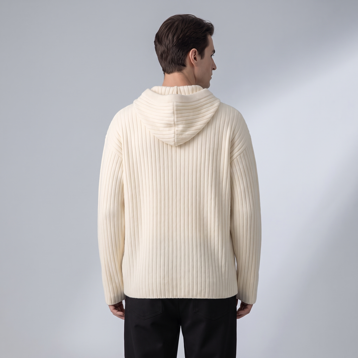 Cardigan Uomo in Maglia Waffle Vestibilità Ampia