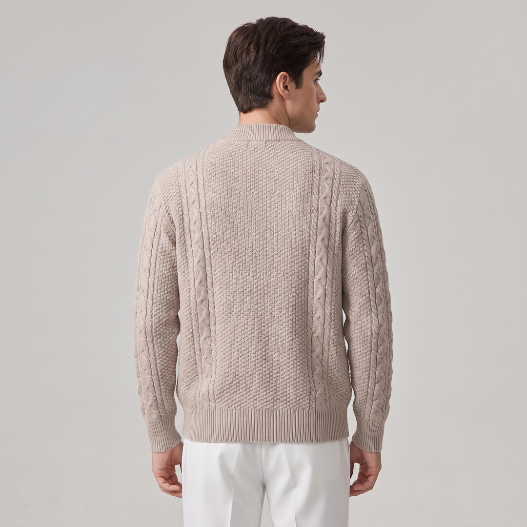 Cardigan Uomo con Zip Frontale Vestibilità Ampia