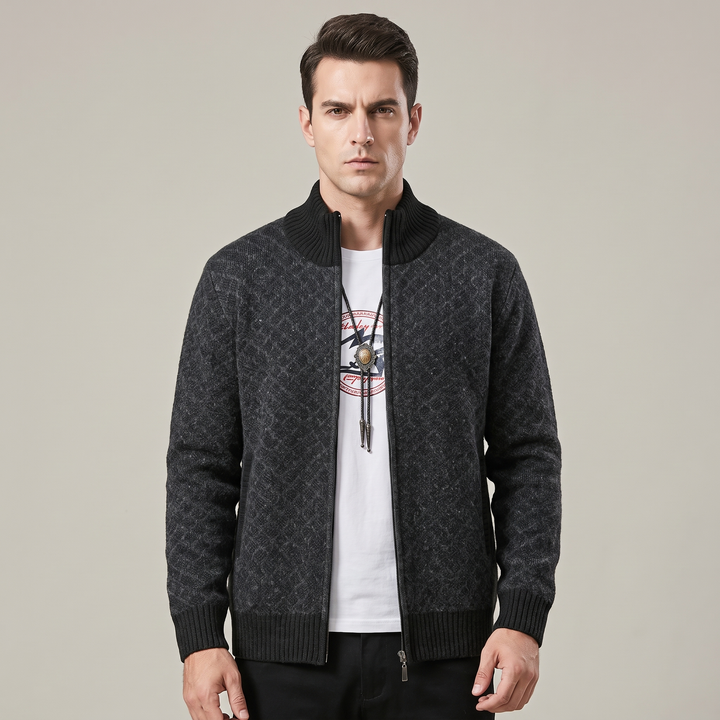 Cardigan Uomo in Maglia con Zip Vestibilità Ampia