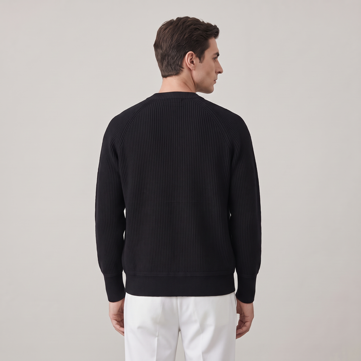 Cardigan Uomo Girocollo Slim Fit a Tinta Unita