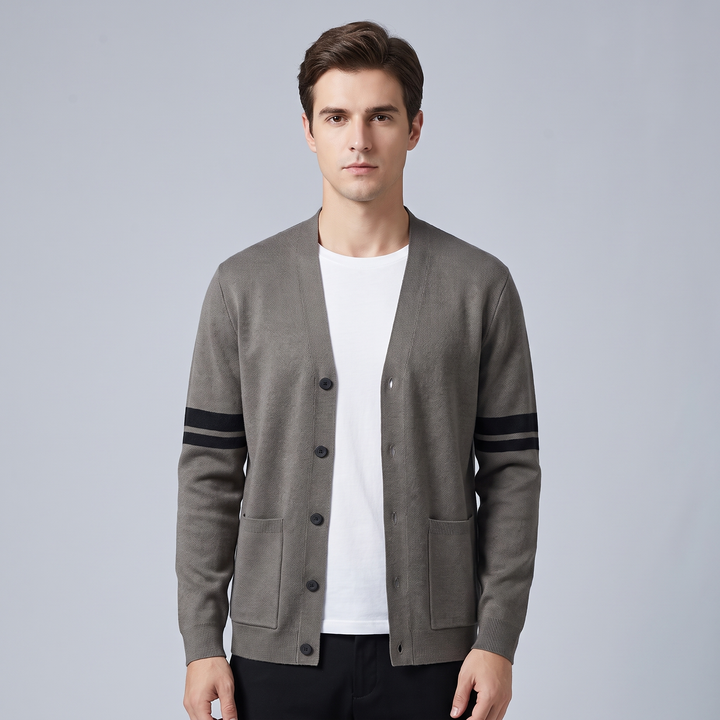 Cardigan Uomo in Maglia Fatto a Mano Vestibilità Classica