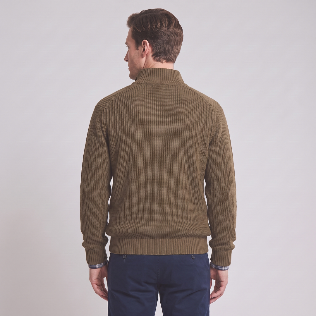 Maglione Uomo con Zip e Collo Alto Vestibilità Comoda