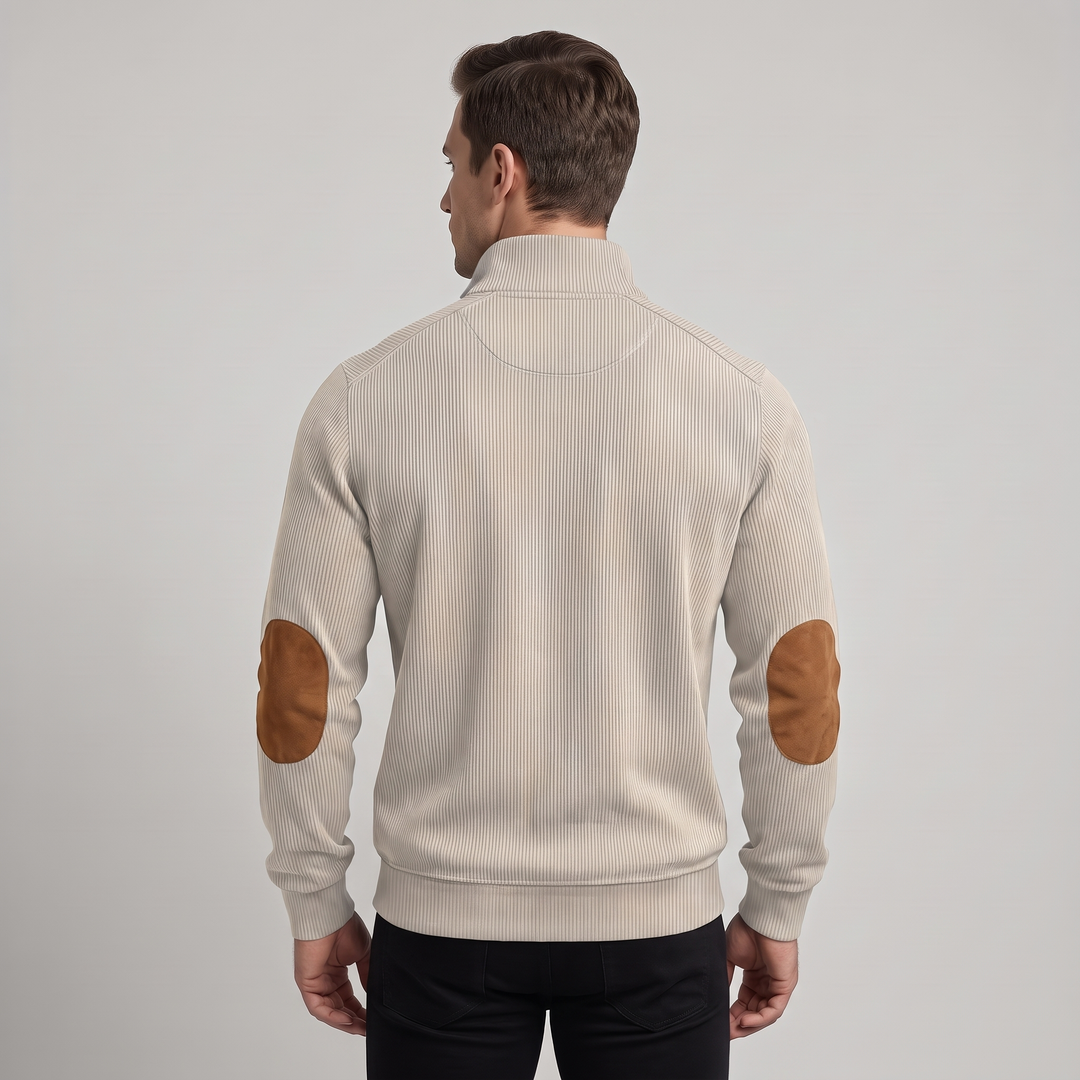 Maglione Uomo Pullover con Polsini a Coste Vestibilità Regolare