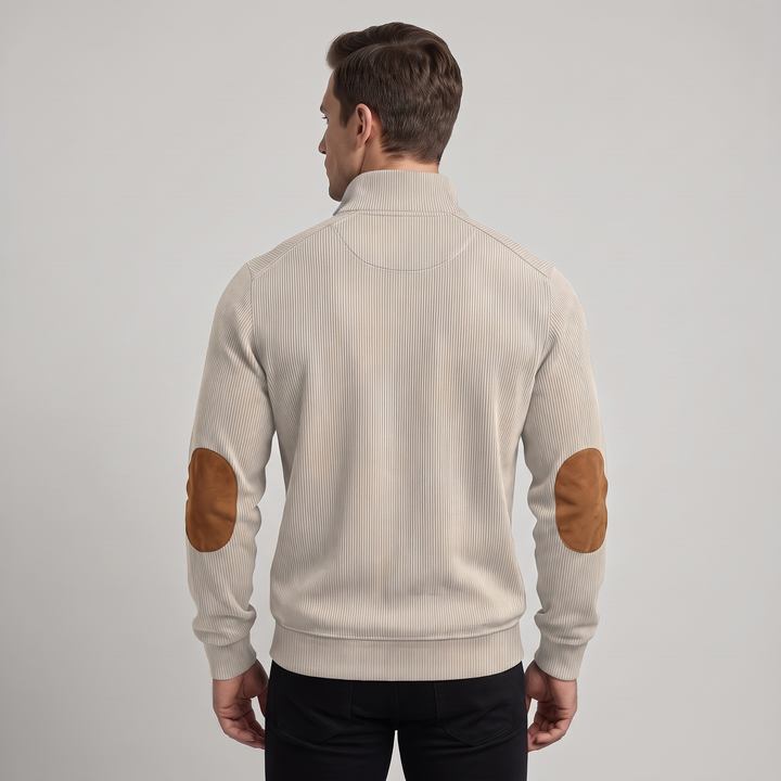 Maglione Uomo Pullover con Polsini a Coste Vestibilità Regolare