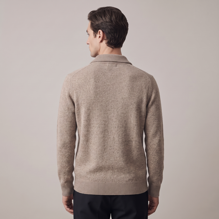Maglione Uomo Quarter Zip Colletto Alto