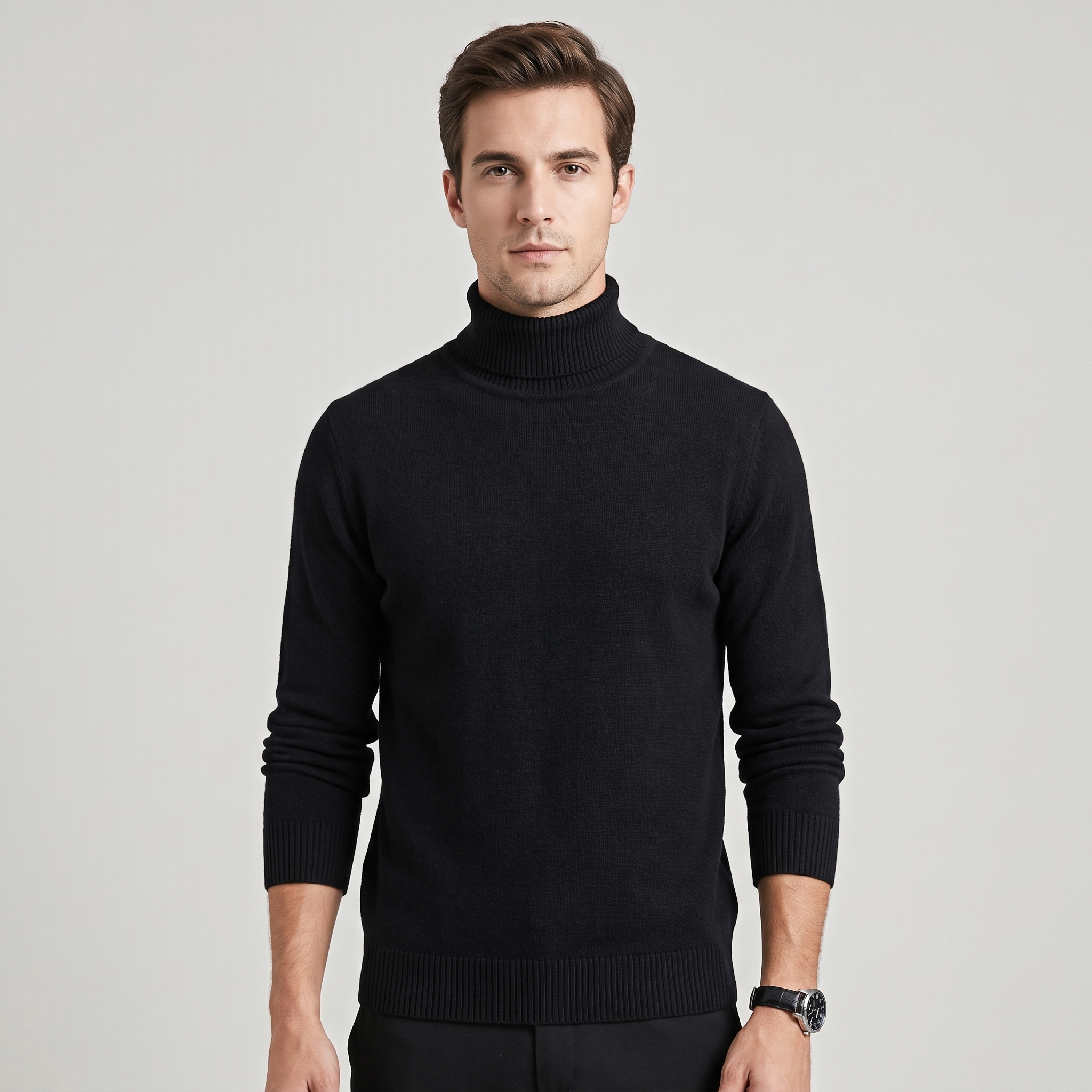 Colletto Dolcevita Lavorato a Maglia Elegante Invernale