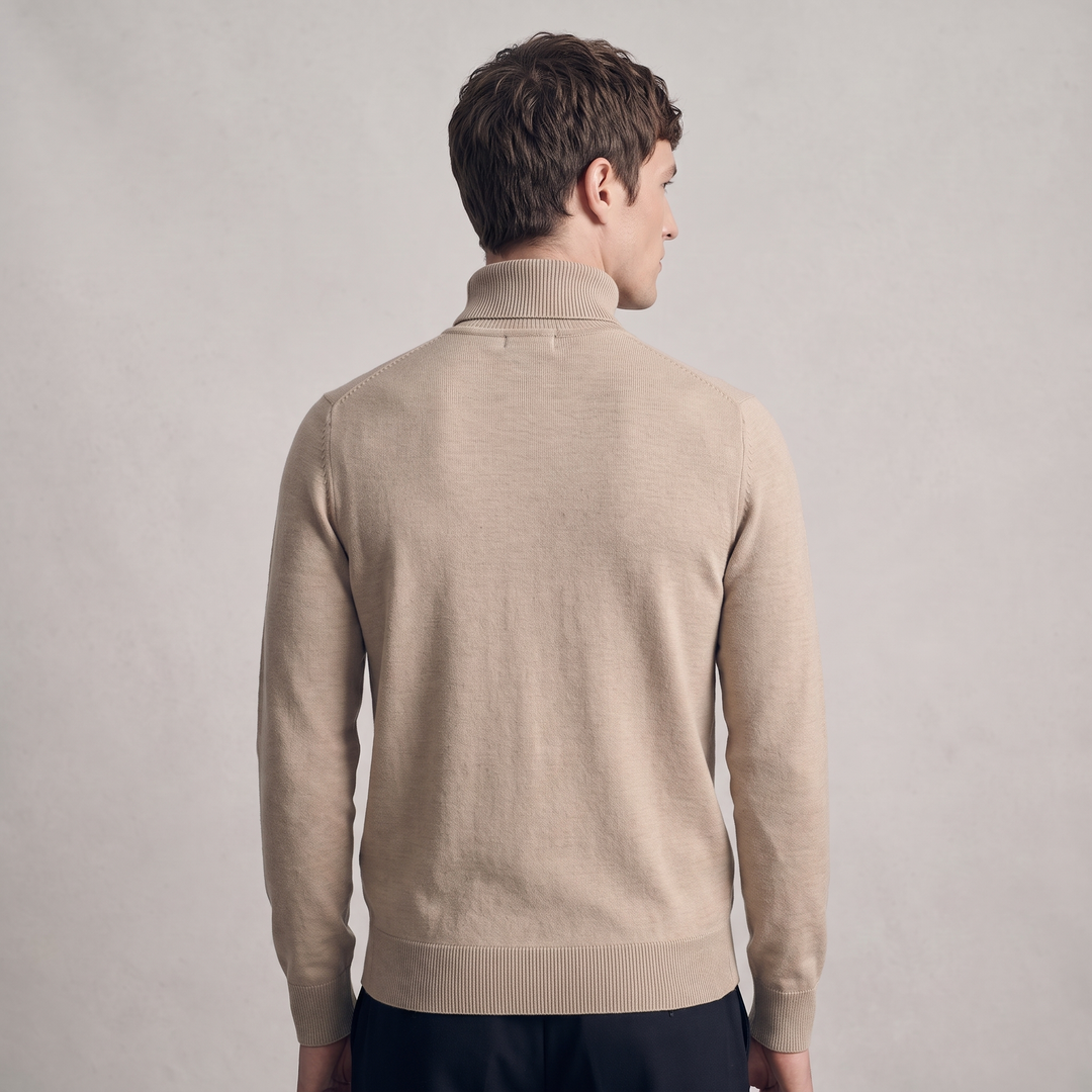 Maglione Dolcevita Uomo Slim Fit Girocollo Morbido