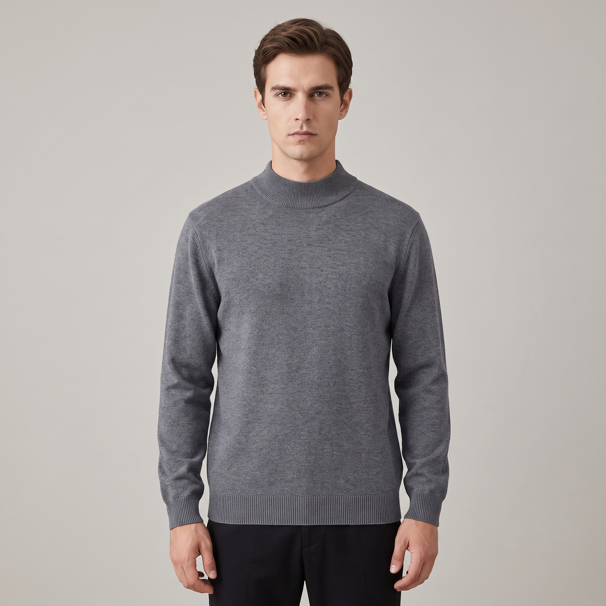 Maglione Uomo Mezza Dolcevita Slim Fit in Cotone