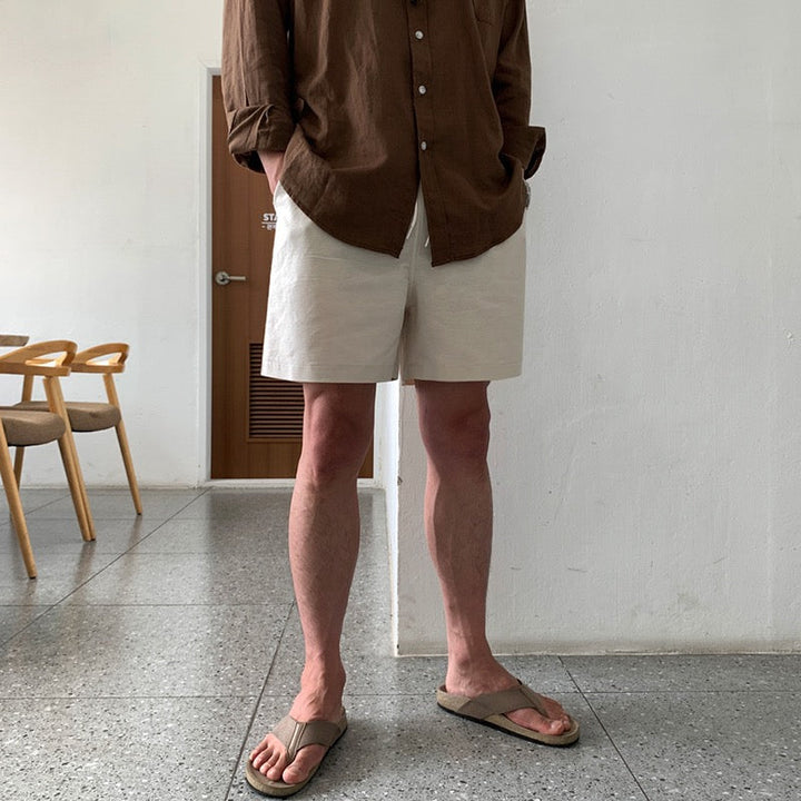 Elegante Shorts Uomo Estivo Slim Fit Tasche Laterali