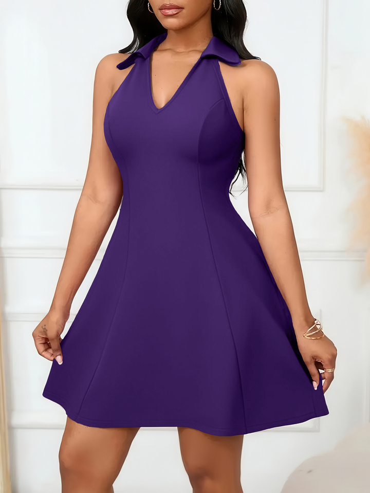 Abito Mini Elegante con Scollo a V