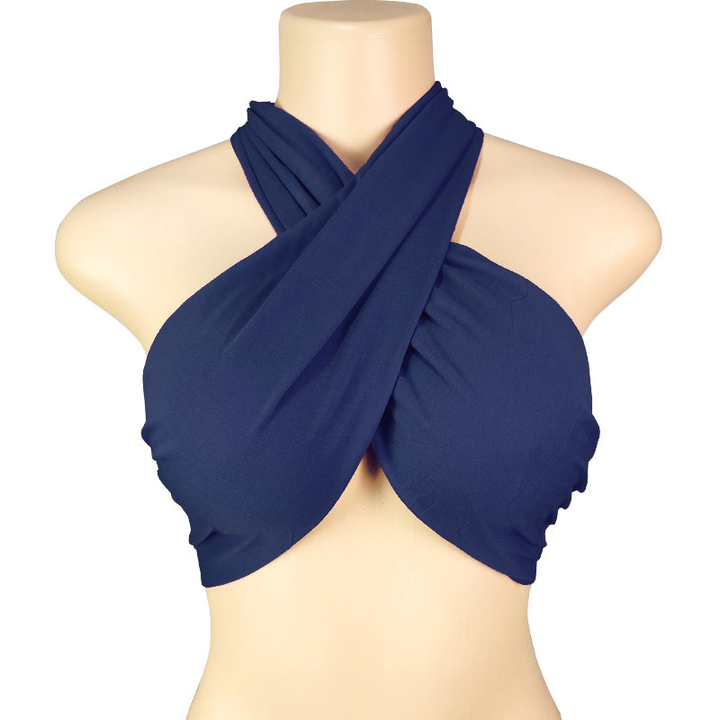 Canotta elegante con scollo all'americana e spalline incrociate