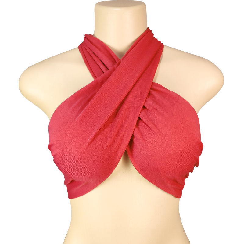 Canotta elegante con scollo all'americana e spalline incrociate