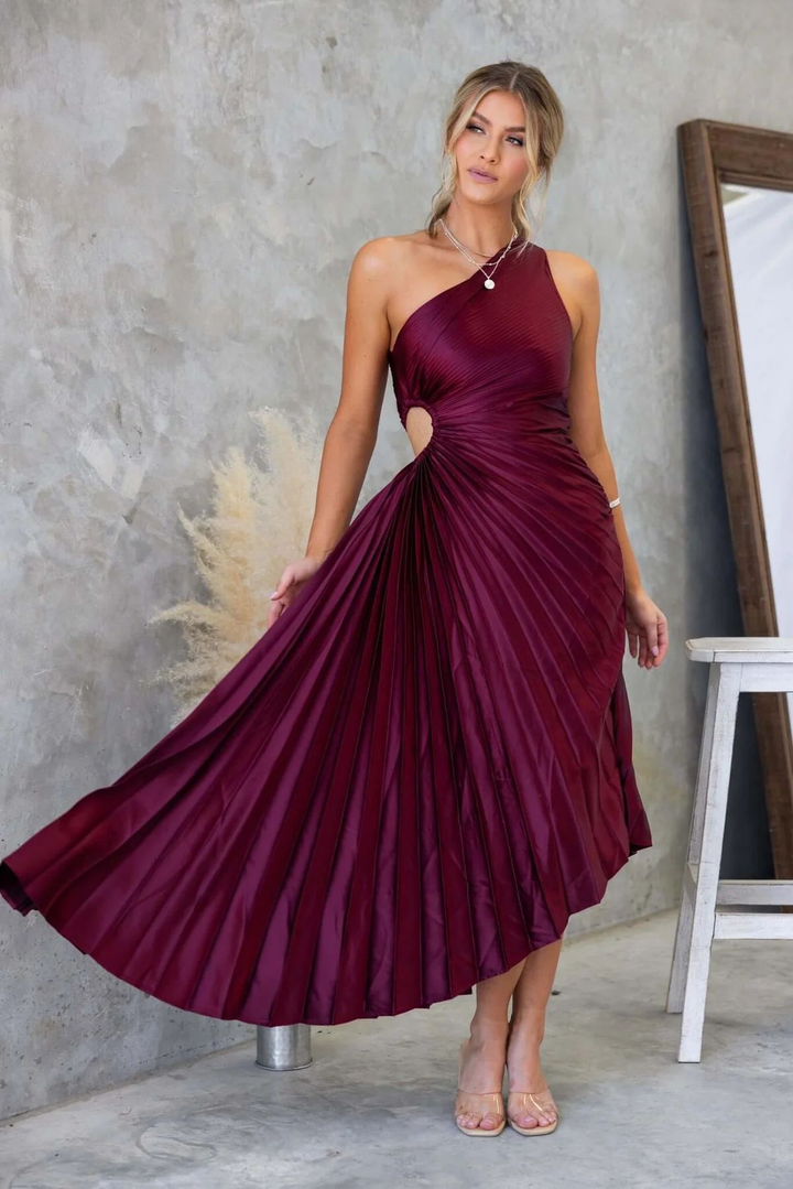 Elegante Abito Midi Audrine Donna Moderno e Raffinato