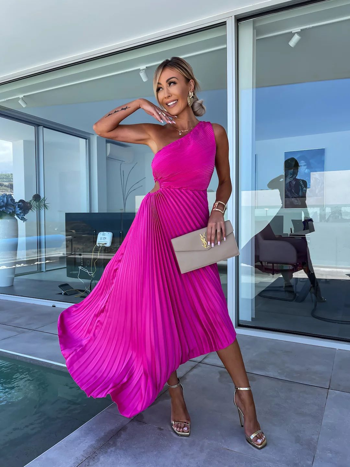 Elegante Abito Midi Audrine Donna Moderno e Raffinato