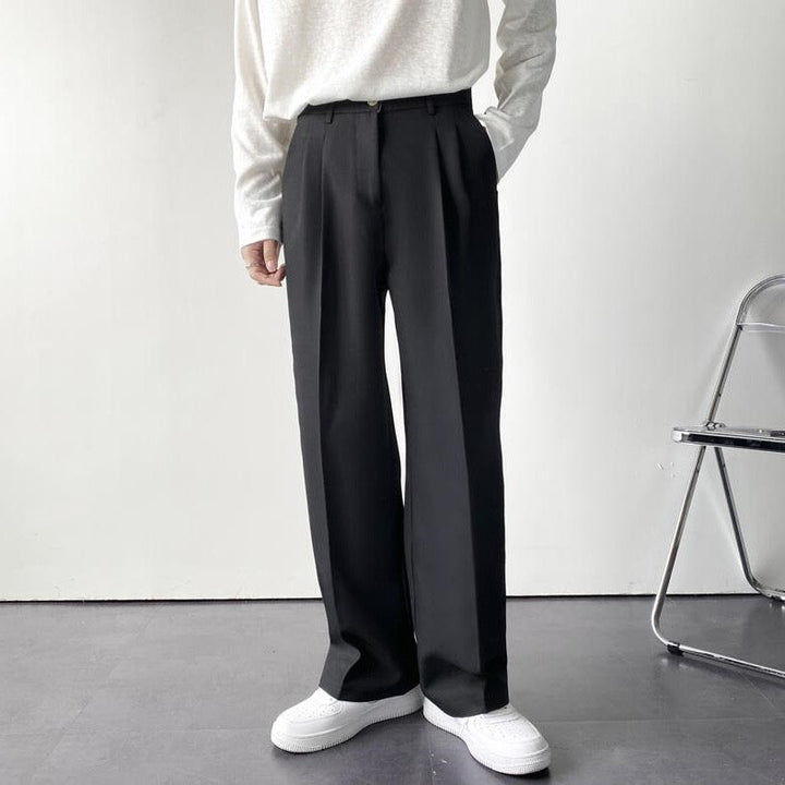 Elegante Pantalone Uomo Sartoriale Gamba Dritta
