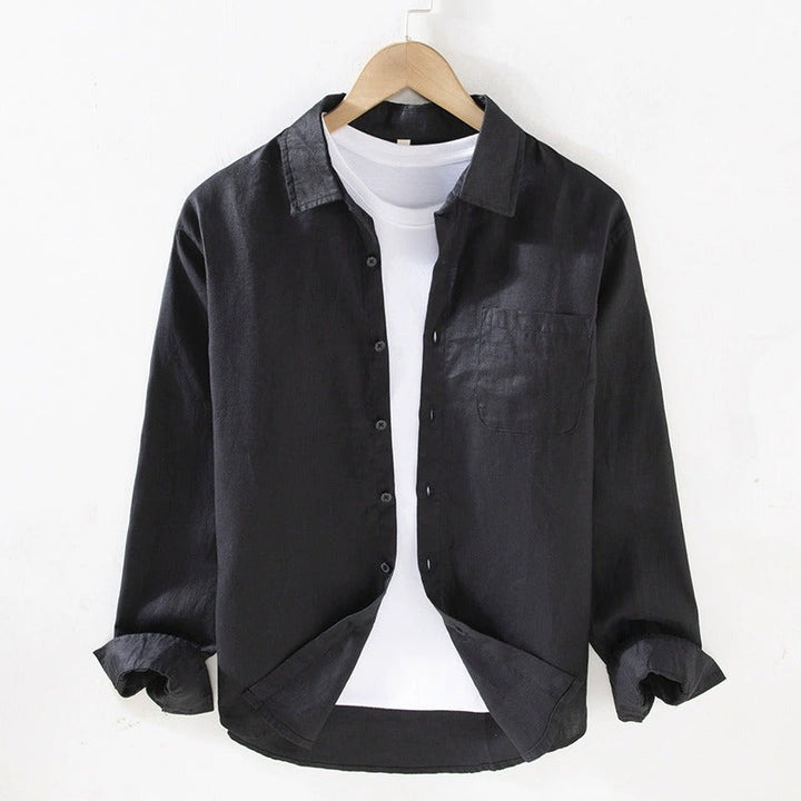 Camicia in Lino Uomo 100% Lino Manica Lunga Taglio Regolare