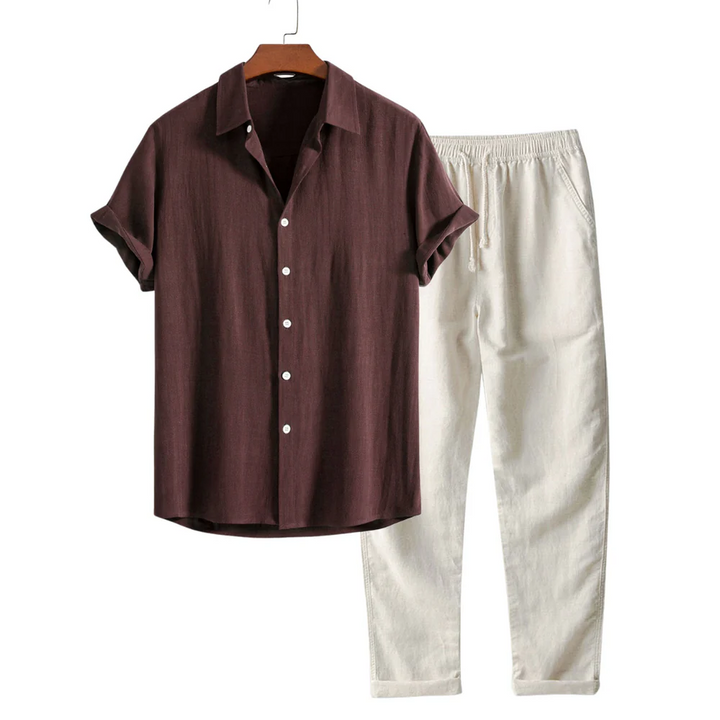 Classico Set Estivo Uomo Amalfi Lino Pantaloni
